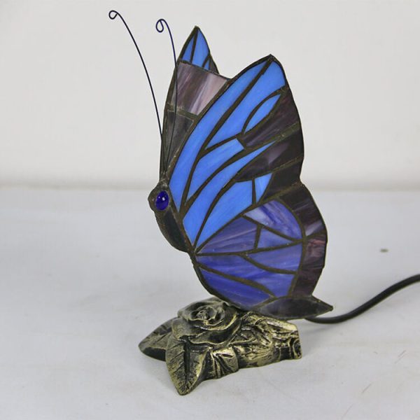 Tiffany Glass Butterfly Shape Night Light 1-Light Table Lamp - Image 8