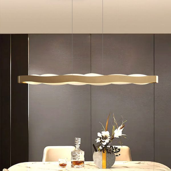 Modern Luxury Stainless Steel Long Bar Acrylic LED Chandelier - Image 4