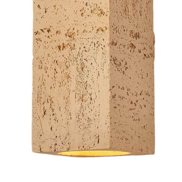 Retro Wabi-sabi Square Column Hand Sculpted LED Wall Sconce Lamp - Image 14