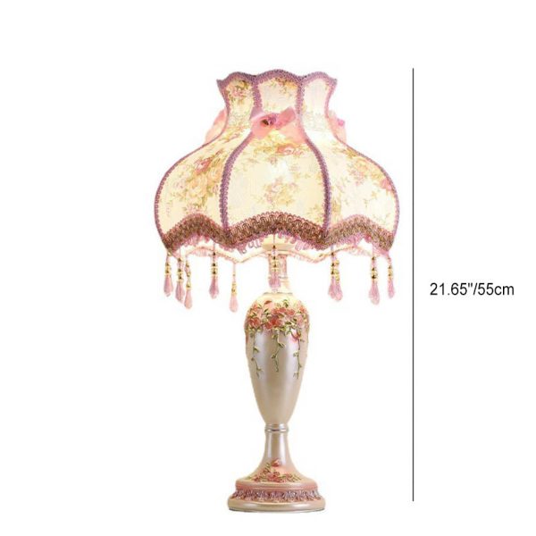 European Romantic Fabric Tassel 1-Light Table Lamp - Image 10