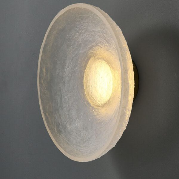 Modern Minimalist Resin Clear Round Disc LED Wall Sconce Lamp - Image 13