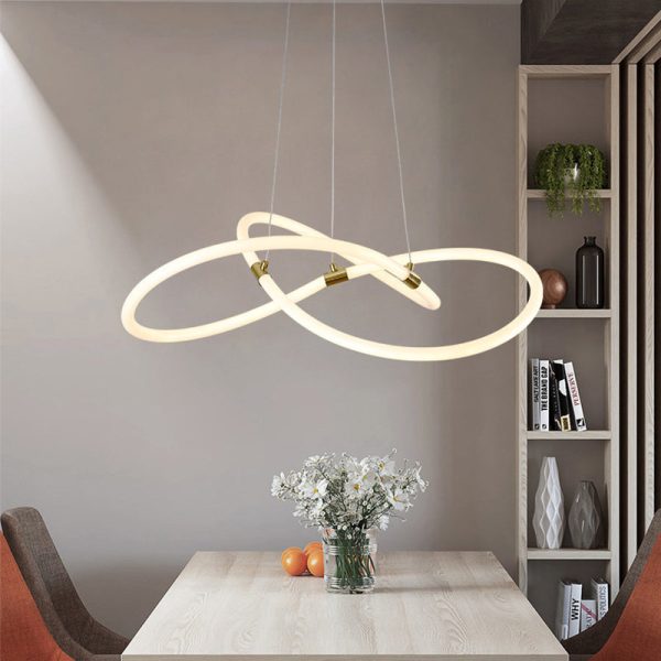 Nordic Creative Acrylic Bending Tube Island Light LED Chandelier - Image 3