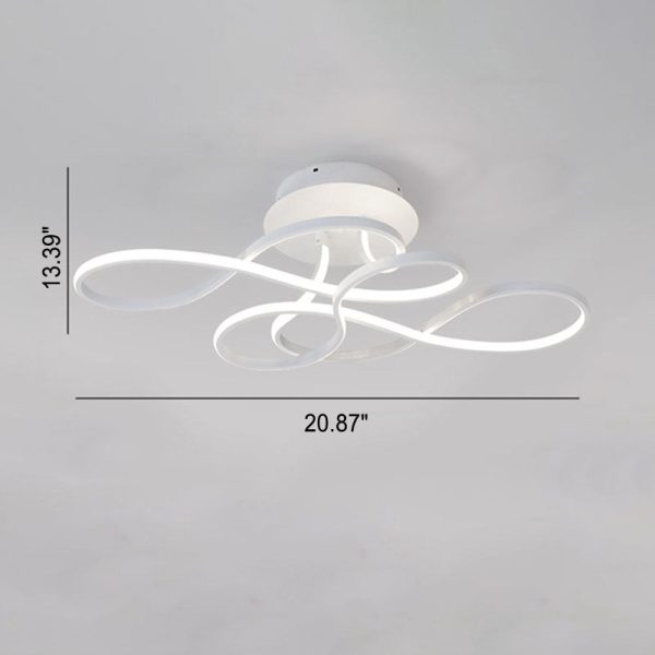 Modern Minimalist Aluminum Acrylic Line LED Flush Mount Ceiling Light - Image 6