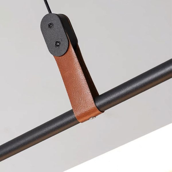 Nordic Minimalist Long Strip Leather LED Island Light Chandelier - Image 12