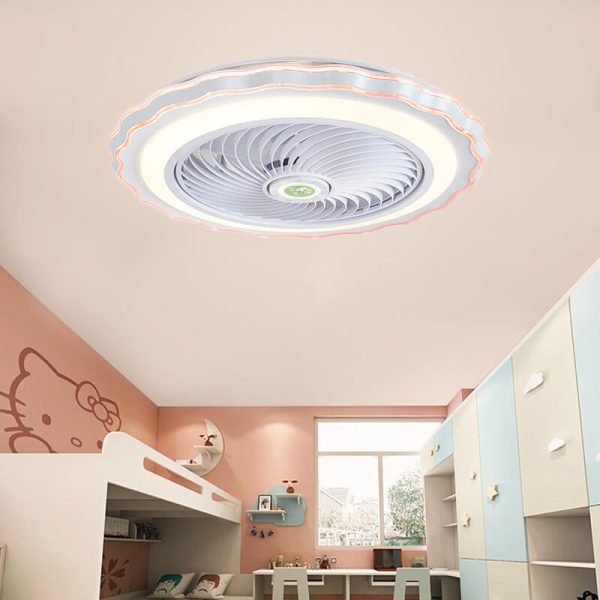 Modern Creative Round Flower LED Flush Mount Ceiling Fan Light - Image 17
