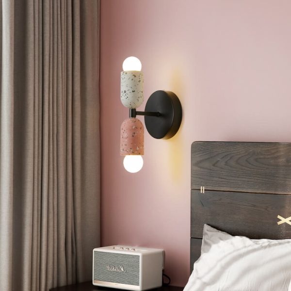 Modern Japanese Wabi-Sabi Iron Cement 2-Light Wall Sconce Lamp - Image 15