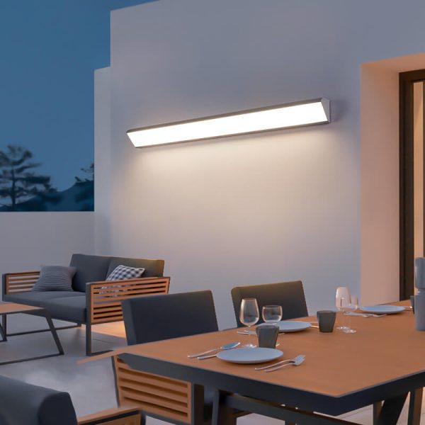 Modern Minimalist Aluminum Acrylic Waterproof Long Outdoor Indoor LED Wall Sconce Lamp - Image 8
