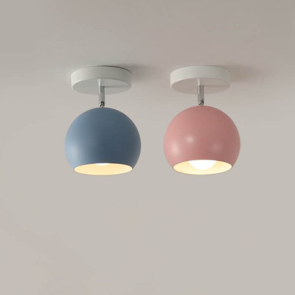 Nordic Macaron Dome 1-Light Semi-Flush Mount Ceiling Light - Image 16