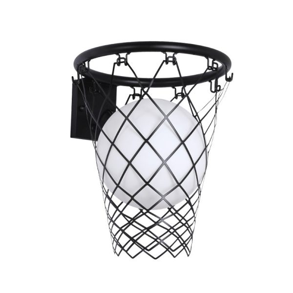 Modern Art Deco Kids Iron Glass Basketball Hoop 1-Light Wall Sconce Lamp For Bedroom - Image 15