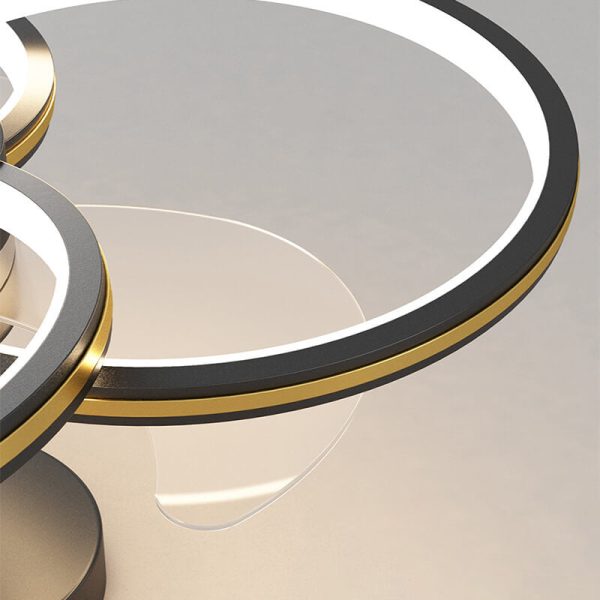 Luxury Acrylic Three Rings Combination Design LED Flush Mount Fan Light - Image 11