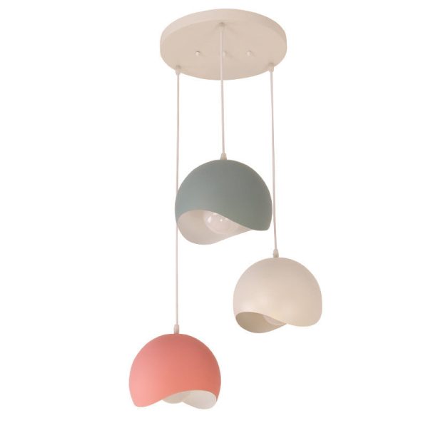 Nordic Solid Color Aluminum Round Dome 1/3 Light Island Light Chandelier - Image 4