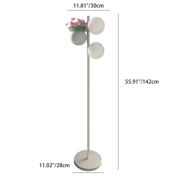 Contemporary Creative Flowerpot Decor PE Globe Shade LED Waterproof Standing Floor Lamp For Outdoor Patio - Image 5