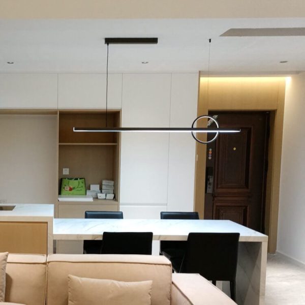 Modern Minimalist Line Circle Design Island Light LED Chandelier - Image 4