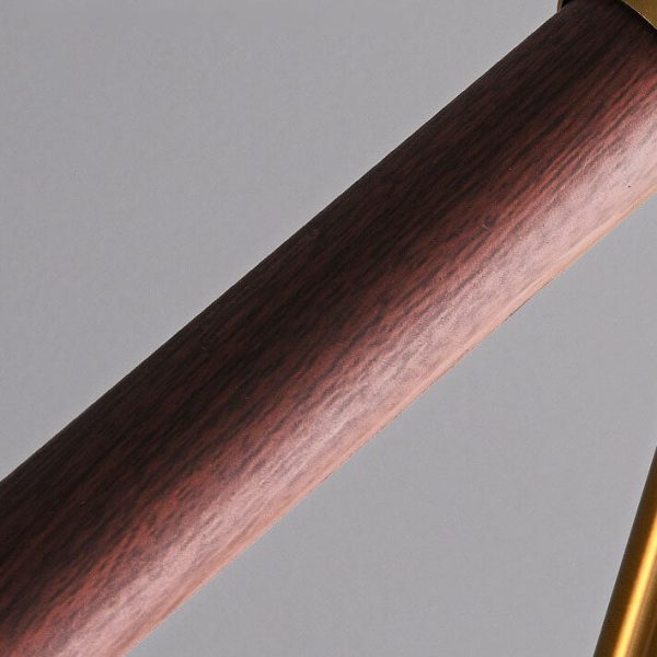 Nordic Minimalist Imitation Walnut Wood Grain Cylindrical Strip Hardware Base LED Standing Floor Lamp - Image 5