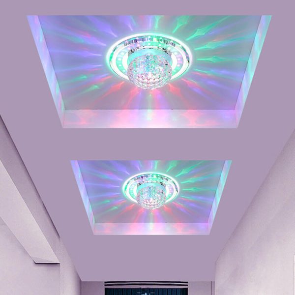 Minimalist Light Luxury Crystal Round Spotlight LED Flush Mount Ceiling Light - Image 5