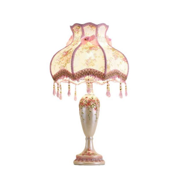 European Romantic Fabric Tassel 1-Light Table Lamp - Image 9