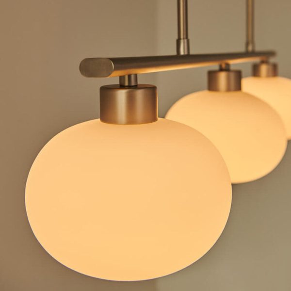 Nordic Long Light Luxury Glass Dome Shade 3-Light Chandelier - Image 4