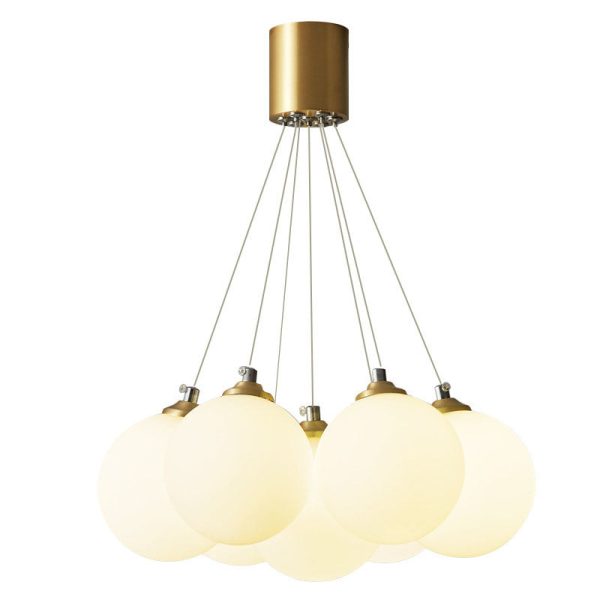 Nordic Light Luxury Glass Balloon Brass 4/5/7 Light Chandelier - Image 12