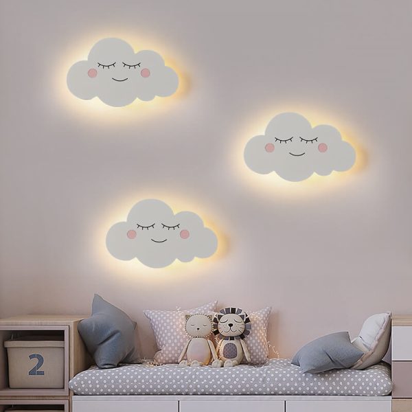 Nordic Creative Clouds Iron Emoji LED Kids Wall Sconce Lamp - Image 6