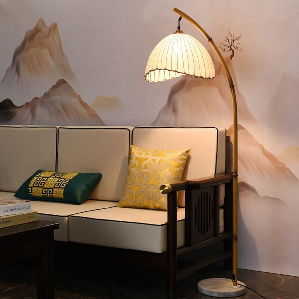 Retro Zen Simulation Bamboo Pole 1-Light Standing Floor Lamp - Image 5