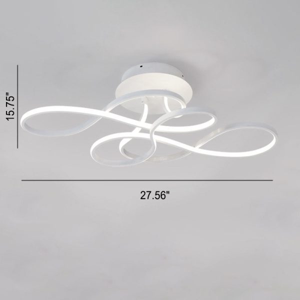 Modern Minimalist Aluminum Acrylic Line LED Flush Mount Ceiling Light - Image 7