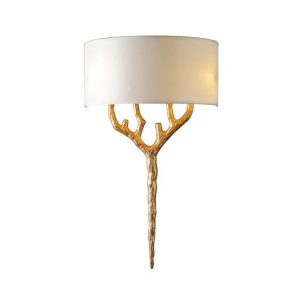 Europe Luxury Fabric Brass Branches 2-Light Wall Sconce Lamp - Image 4