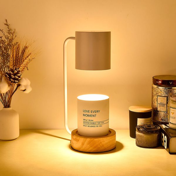Japanese Minimalist Wood Timing Dimming 1-Light Melting Wax Table Lamp - Image 5