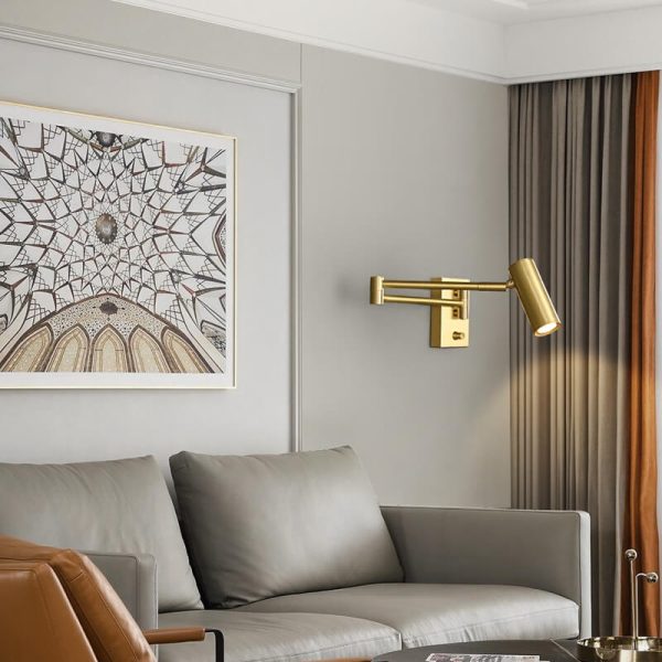 Nordic Luxury Copper Rotatable Eye Protection Reading LED Wall Sconce Lamp - Image 15