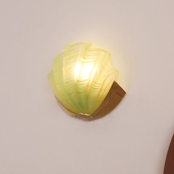 Modern Art Deco Shell Brass Glass 1-Light Wall Sconce Lamp For Living Room - Image 18