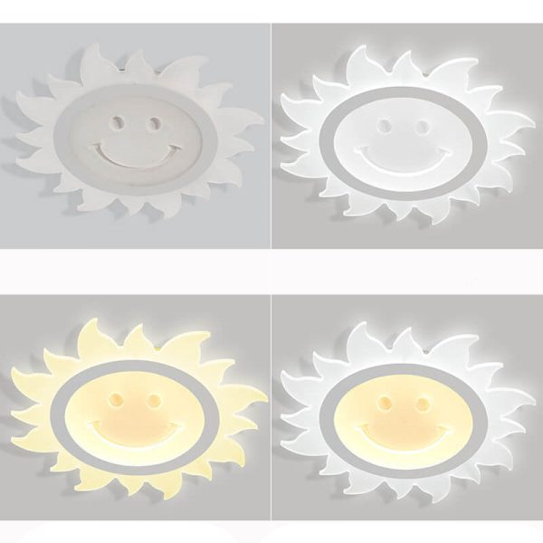 Creative Cartoon Smiley Sun LED Flush Mount Ceiling Light - Image 16