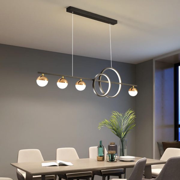 Modern Luxury Long Strip Round Globe Design LED Island Light Chandelier - Image 24
