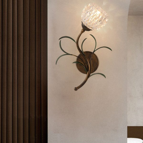 Modern Minimalist Art Glass Flower 1/2-Light Wall Sconce Lamp - Image 12