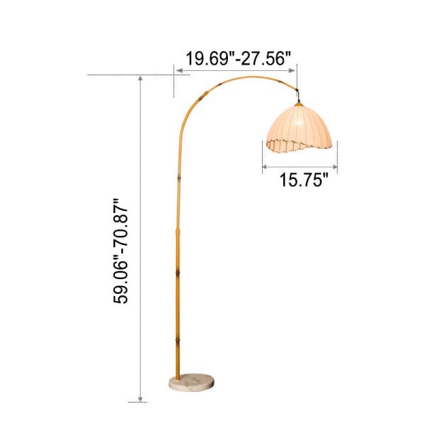 Vintage Fabric Marble Fishing Imitation Bamboo Rod 1-Light Standing Floor Lamp - Image 4