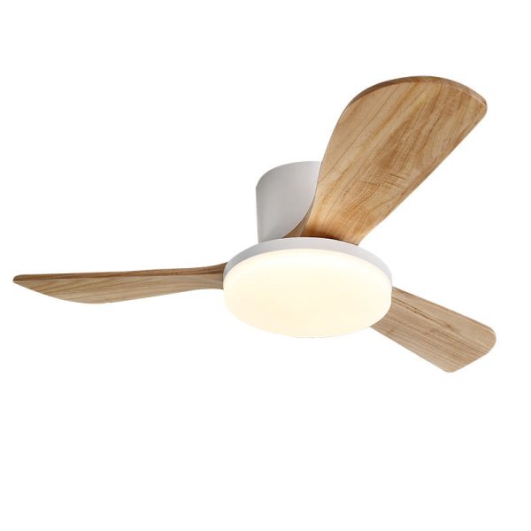 Contemporary Scandinavian Copper Wood Acrylic Fan LED Semi-Flush Mount Ceiling Fan Light For Living Room - Image 8