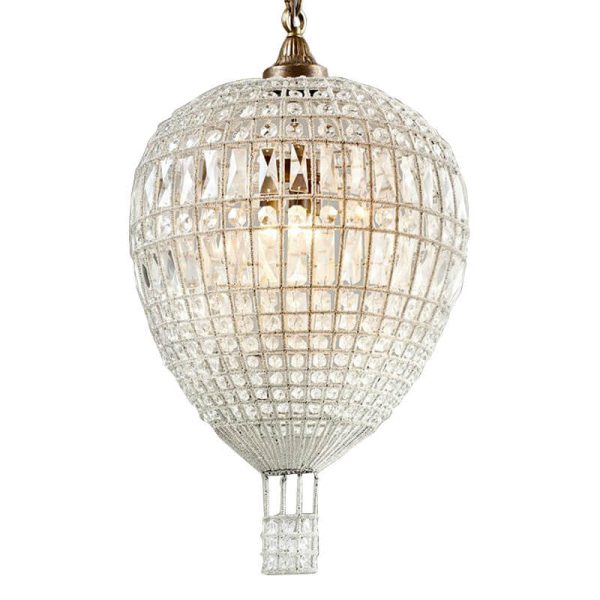 French Vintage Hot Air Balloon Crystal 3-Light Chandelier - Image 8