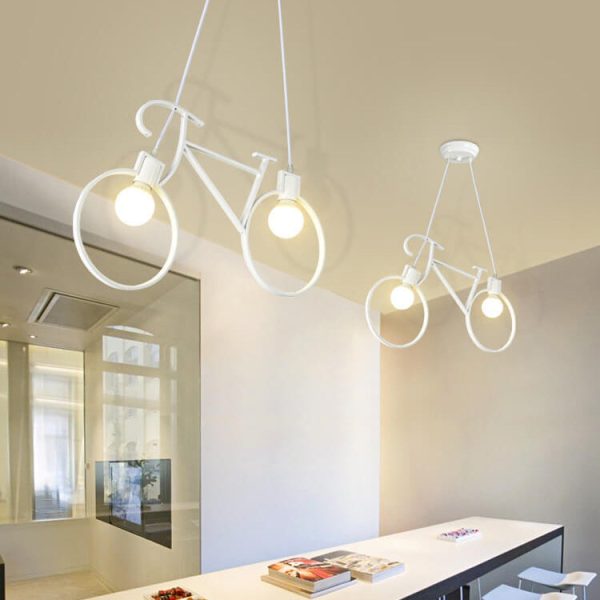 Modern Creative Bicycle Shape Iron 2-Light Kids Chandelier - Image 5