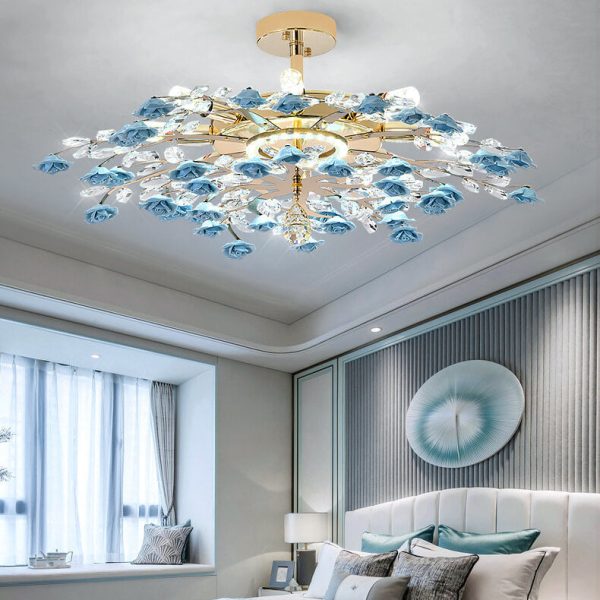 Modern Luxury Rose Iron Ceramic Crystal 6/7/8 Light Chandelier - Image 2