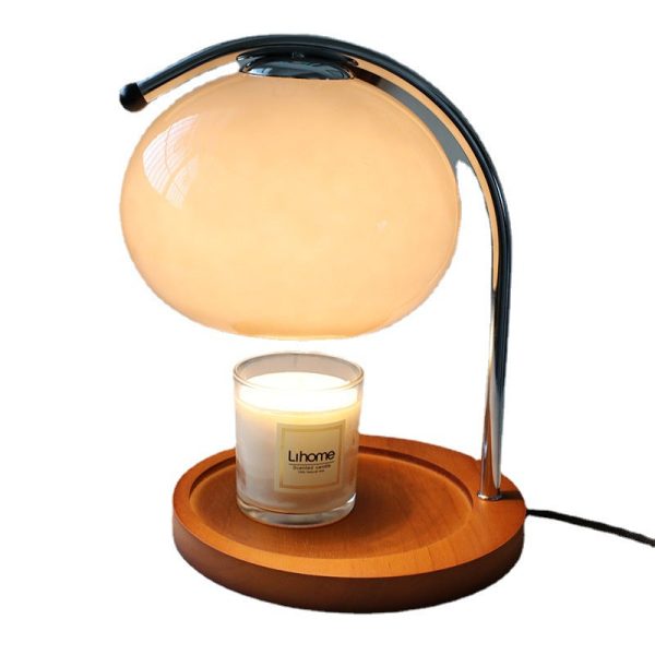 Vintage Glass Dome Solid Wood Base 1-Light Melting Wax Table Lamp - Image 11