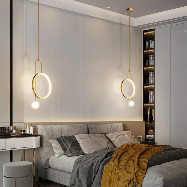European Minimalist Light Luxury Circular Hardware Acrylic LED Chandelier - Image 10