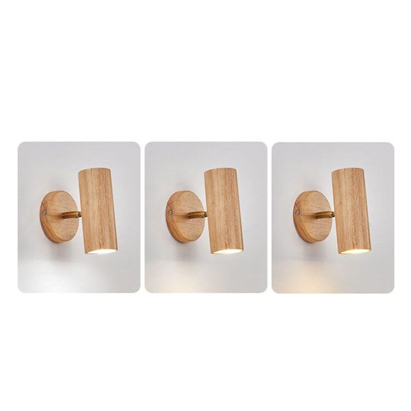 Japanese Minimalist Solid Wood Spotlight Track 1/3/4 Light Flush Mount Ceiling Light - Image 17