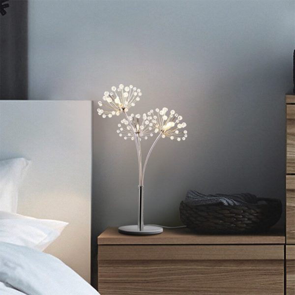 Nordic Creative Dandelion Crystal Bead Iron  3-Light Table Lamp - Image 10