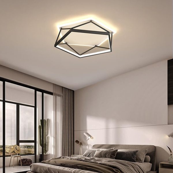 Nordic Minimalist Geometric Art LED Flush Mount Ceiling Light - Image 15