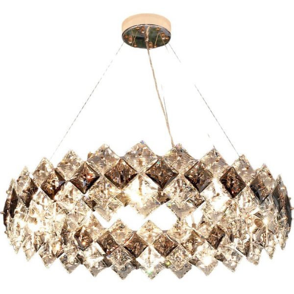 Contemporary Luxury Crystal Diamond Circle Plated Hardware 5/6/7/8/10/14 Light Chandelier For Living Room - Image 16