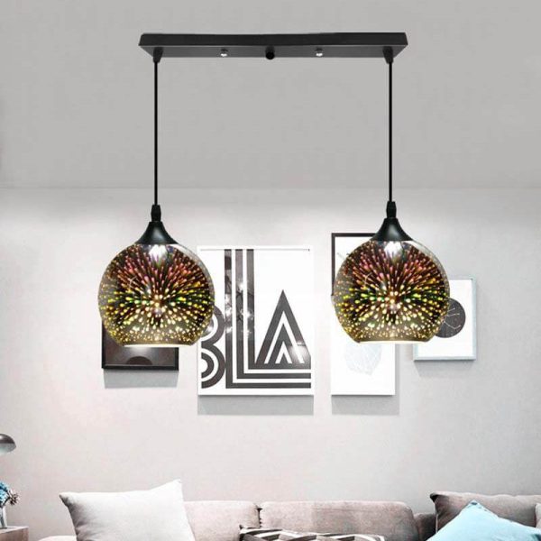 Modern Creative 3D Colorful Fireworks Glass Dome 2/3 Light Island Light Chandelier - Image 30