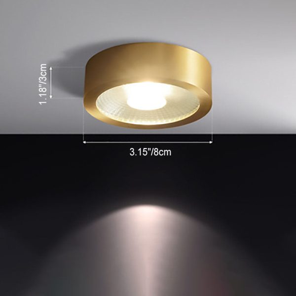 Modern Cylindrical Brass LED Spotlight Flush Mount Ceiling Light - Image 15