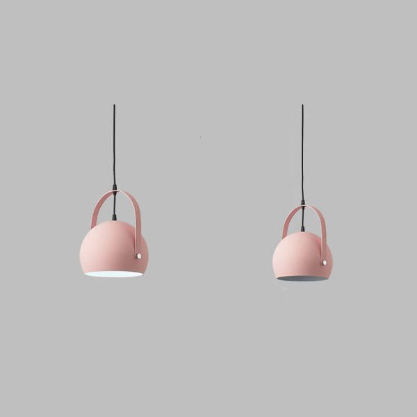 Nordic Macaron Aluminum Semicircle 1-Light Pendant Light - Image 12