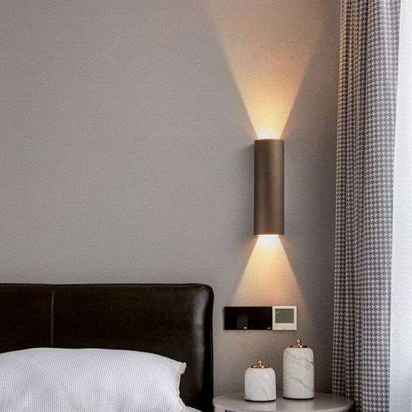 Modern Minimalist Aluminum Cylindrical LED Wall Sconce Lamp - Image 3