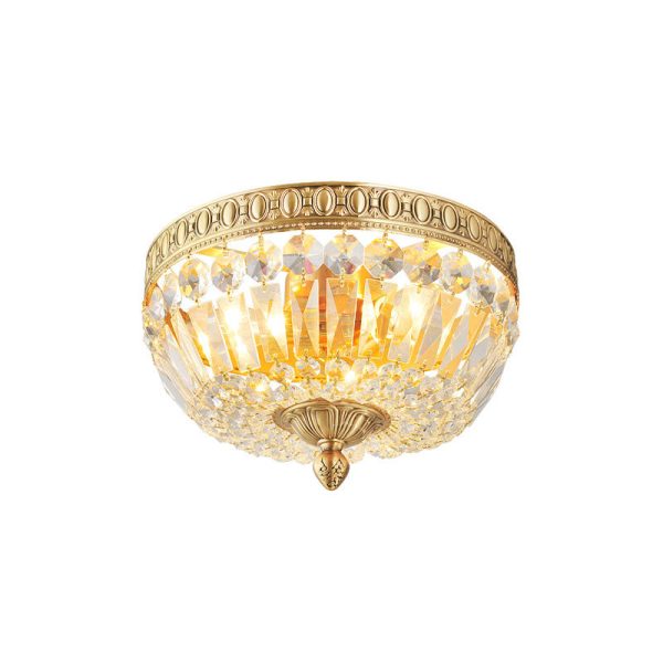 French Vintage Crystal Round 3/5/9 Light Flush Mount Ceiling Light - Image 7