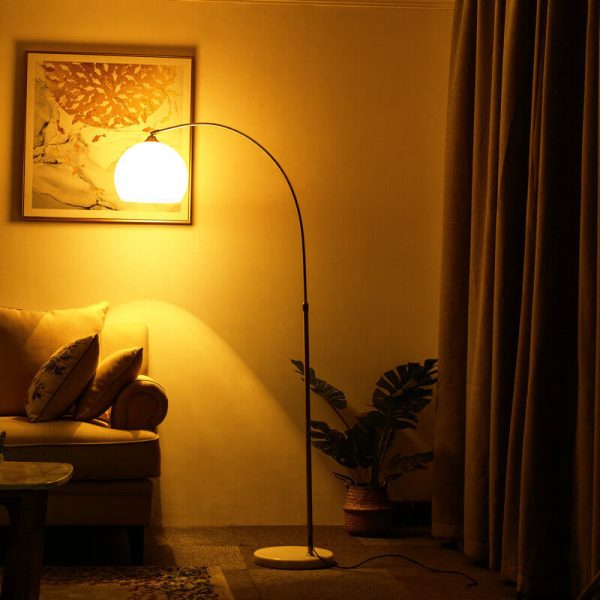 Modern Globe Acrylic Shade Fishing Rod 1-Light Standing Floor Lamp - Image 2