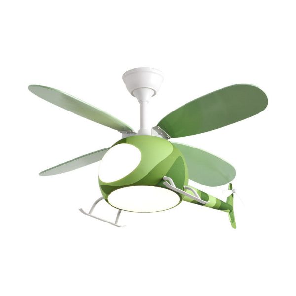 Contemporary Creative Iron Cartoon Planes LED Downrods Ceiling Fan Light for Bedroom - Image 8